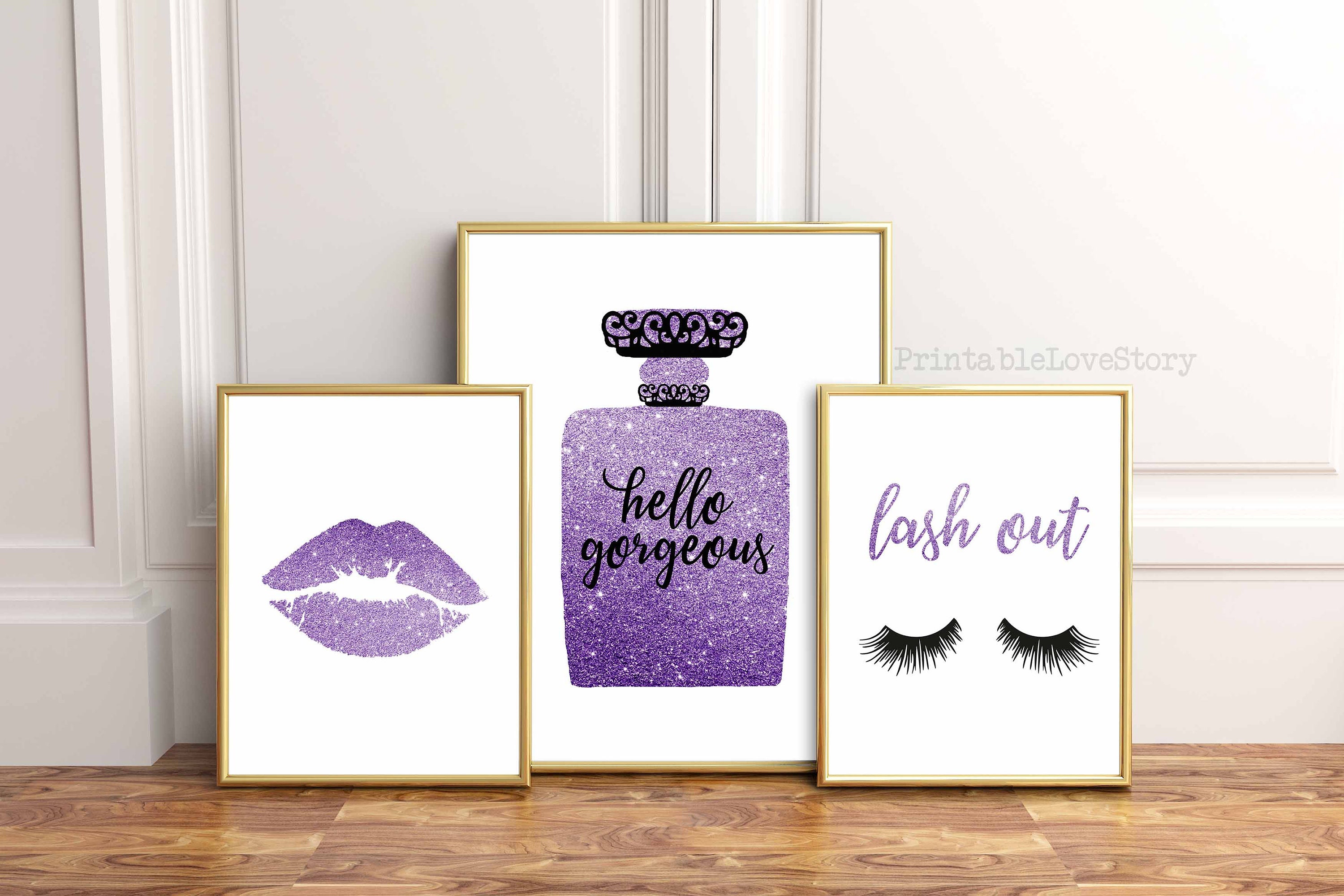 Makeup Wall Decorhello Wall Artpurple Wall Artlash Etsy