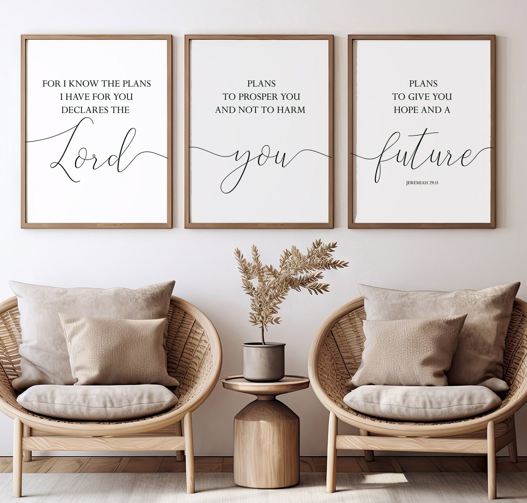 For I know the plans I have for you print,Bible verse wall art,Jeremiah 29 11 wall art,Scripture Signs,Set of 3 prints,Printable Christian