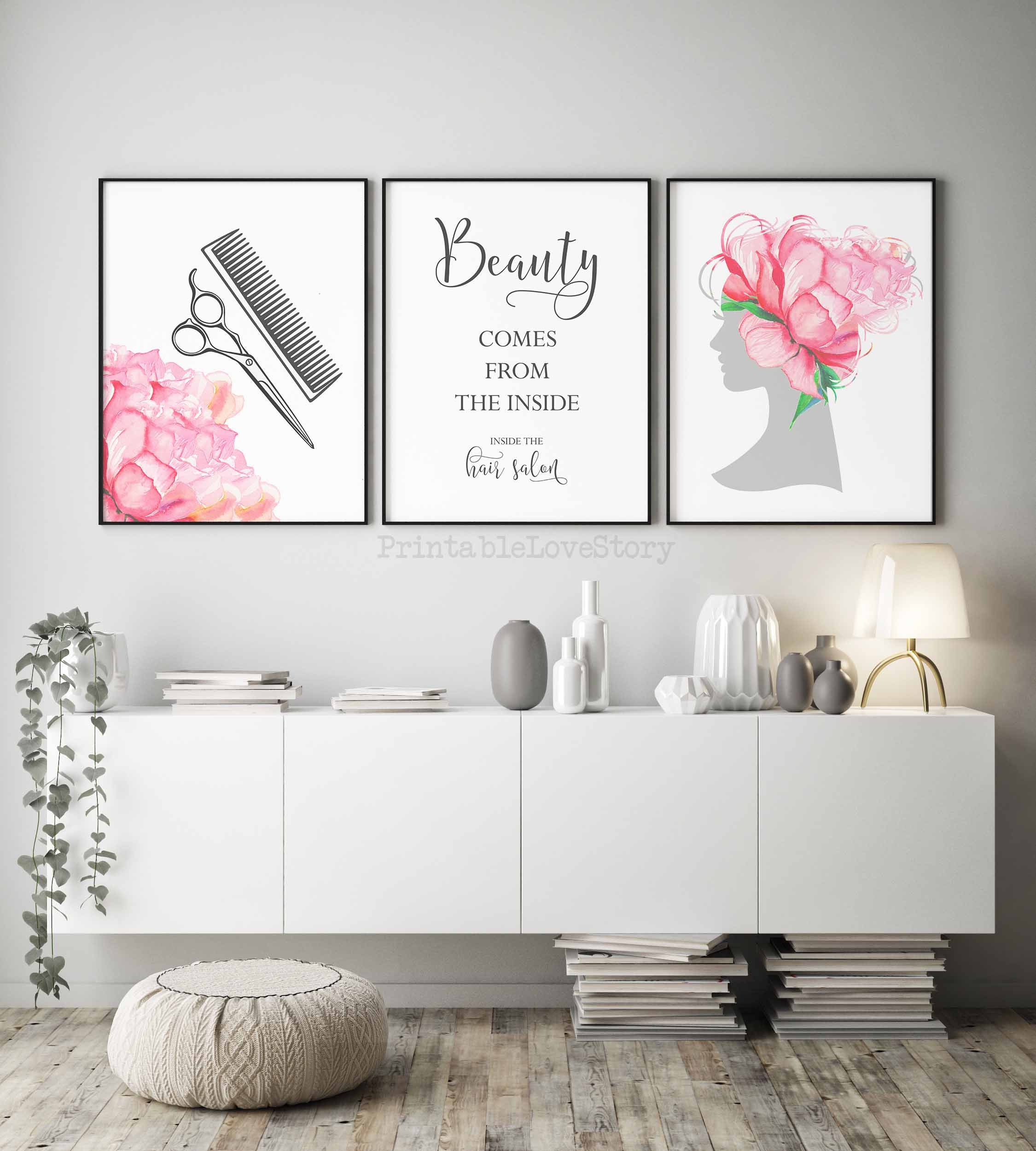 Hair Salon Wall Artsalon Decorhair Salon Signsbeauty Salon - Etsy