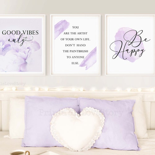 Purple Art Purple Wall Art Purple Bedroom Decor Printable Etsy