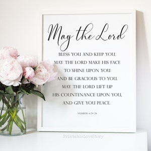 May The Lord bless you and keep you printable,Living room decor,Over the coach signs,Numbers 6:24-26,Scripture sign,Bible verse wall art