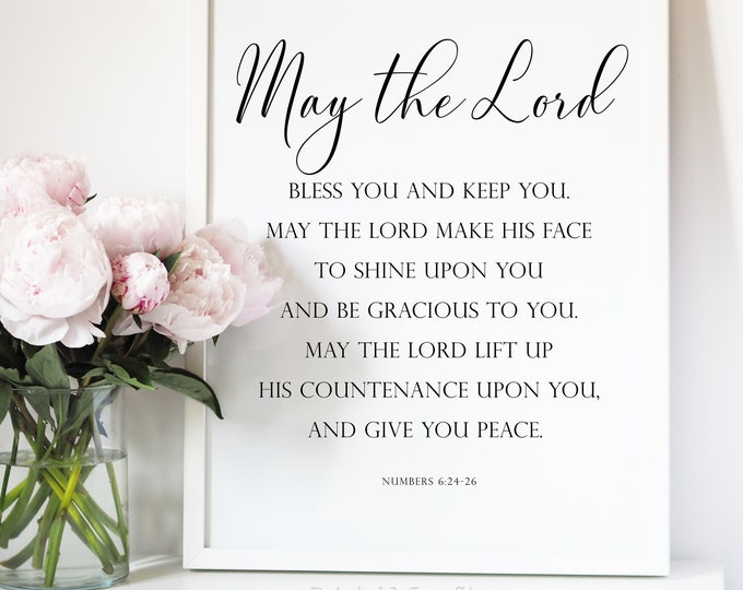 May the Lord Bless You and Keep You Sign, Scripture Wall Decor ...