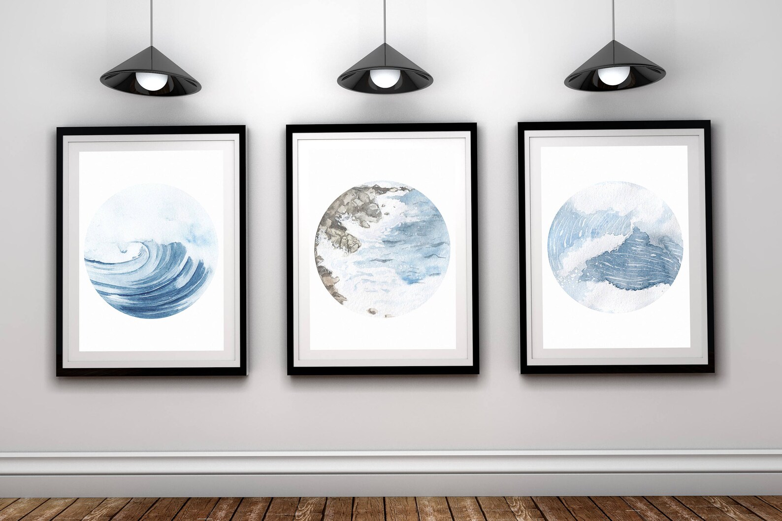 Ocean Wall Artbeach Wall Artcoastal Artset of 3 Oceanset Etsy