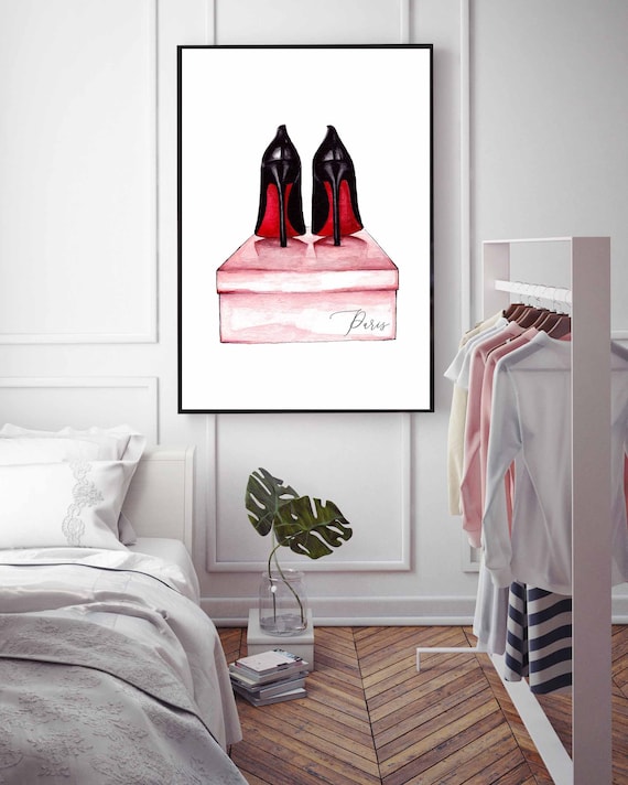 Shoes Poster high Heels fashion Wall Art red Bottom Shoes shoes Wall Art fashion Print wall Decor fashion Illustration girls Bedroom Decor Etsy Canada