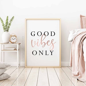 Good Vibes Only Print Set, Rose Gold Heart Decor (digital Download) - Etsy