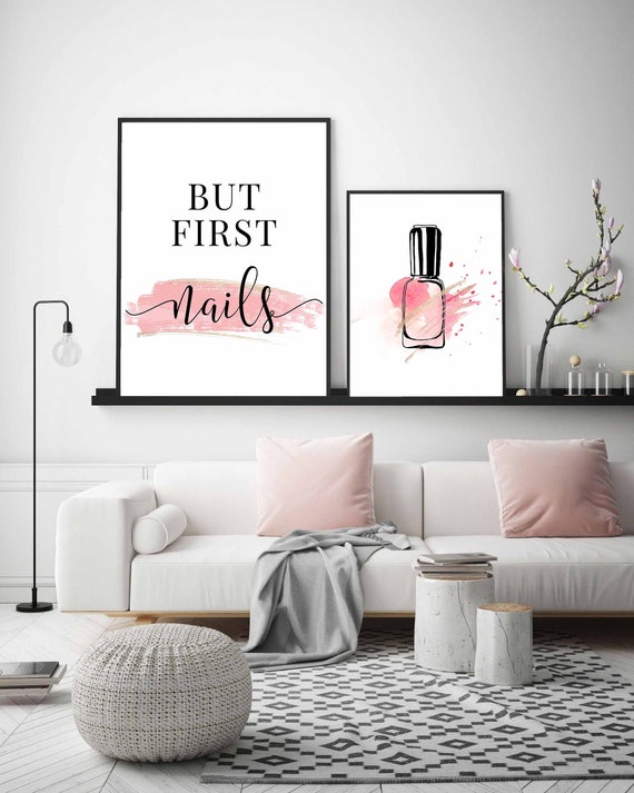 Nail Salon Decor salon Print but First Nails salon Wall Art nail