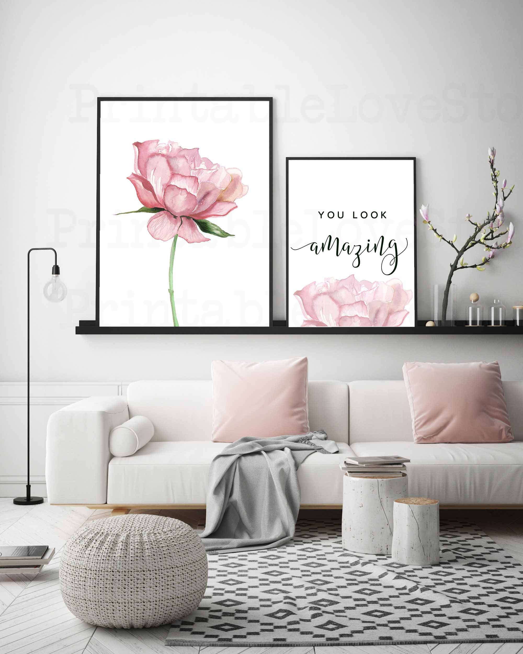 Hello Gorgeous Printhello Beautifulblush Pink Wall | Etsy Canada