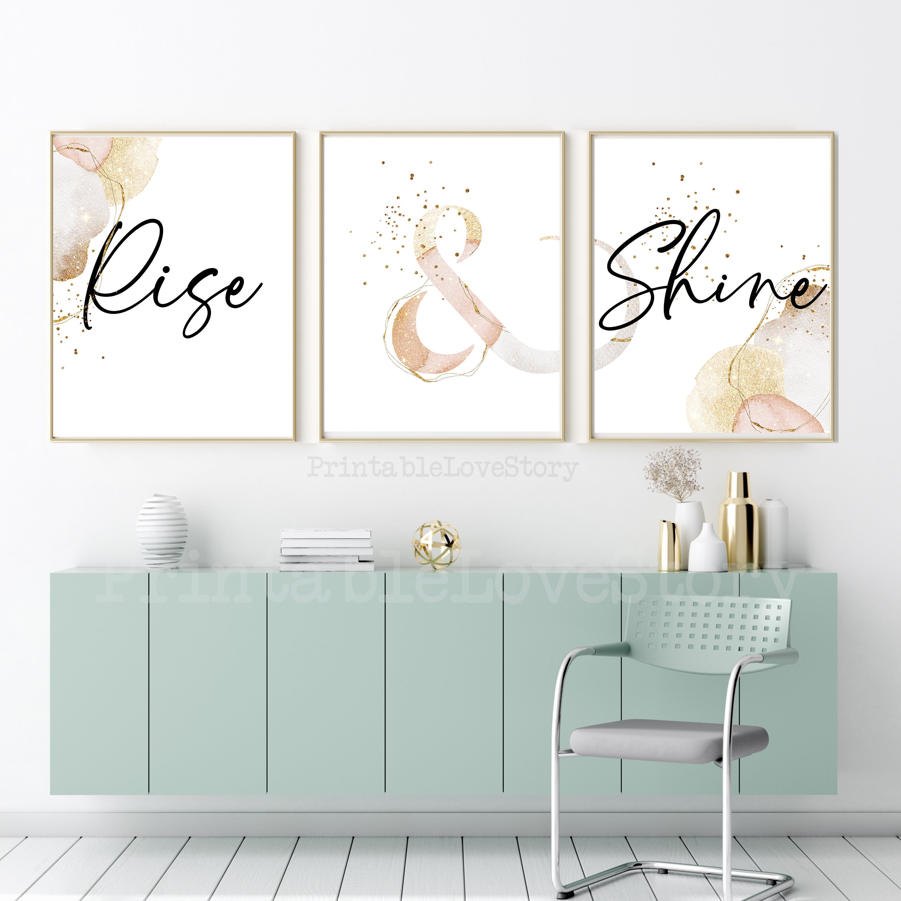 Rose Gold Room Decorteen Girl Bedroom Decorbedroom Wall Etsy