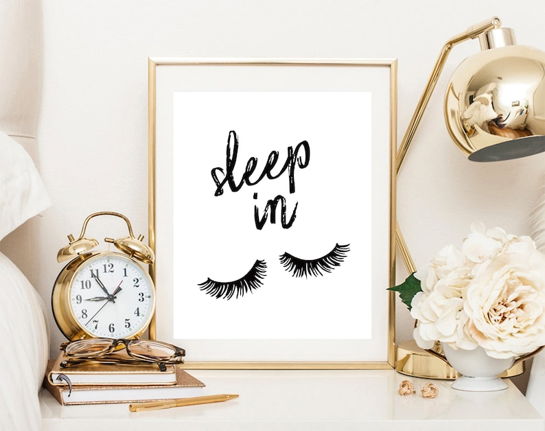 Sleep in Printbedroom Wall Art Eyelash Printsbathroom Wall Etsy