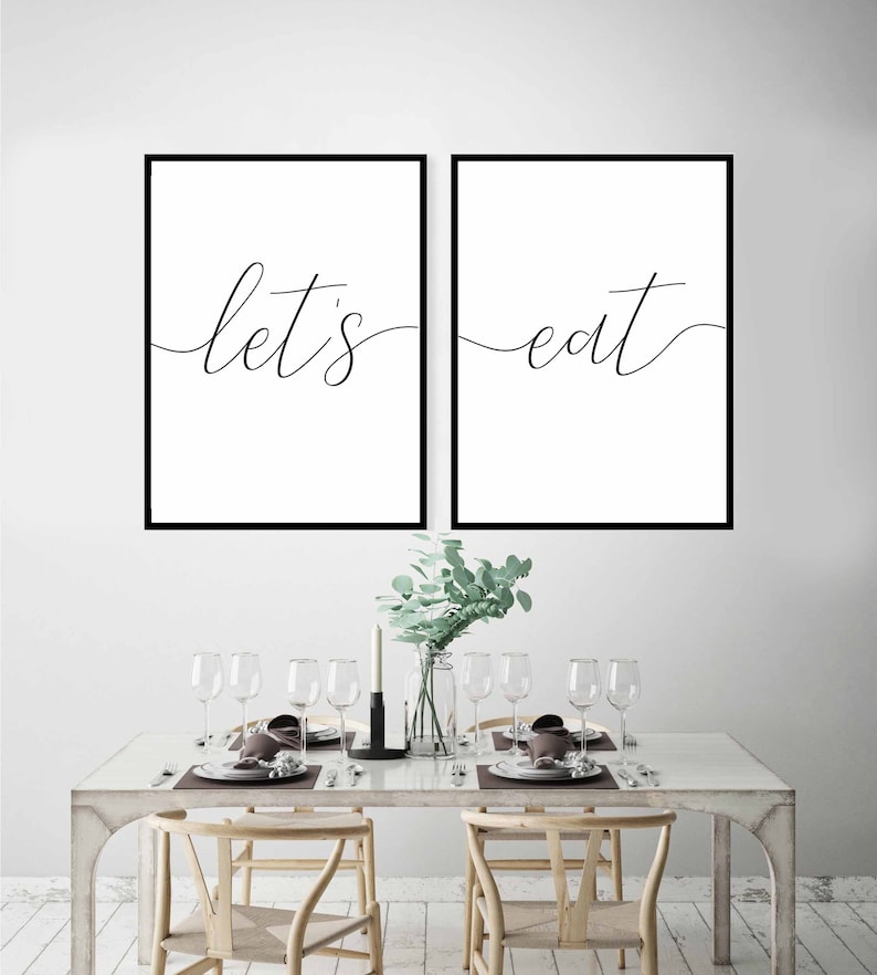Let S Eatdining Room Decoreat Signlet S Eat Etsy
