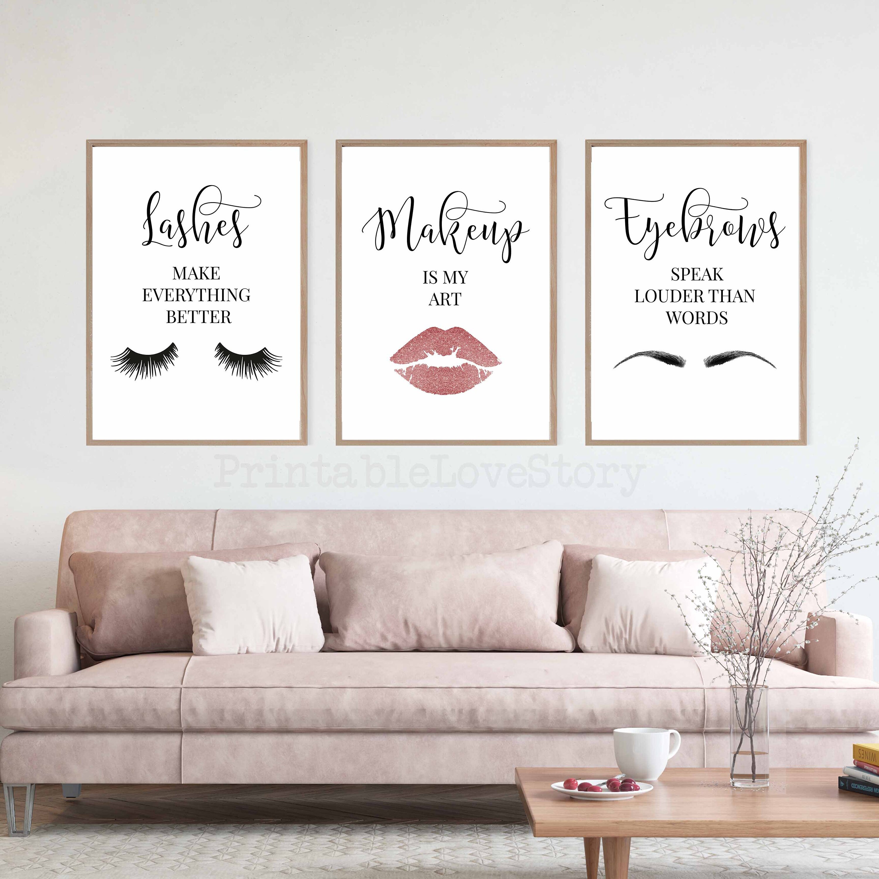 Makeup wall artmakeup decorEyelash decorFashion wall Etsy