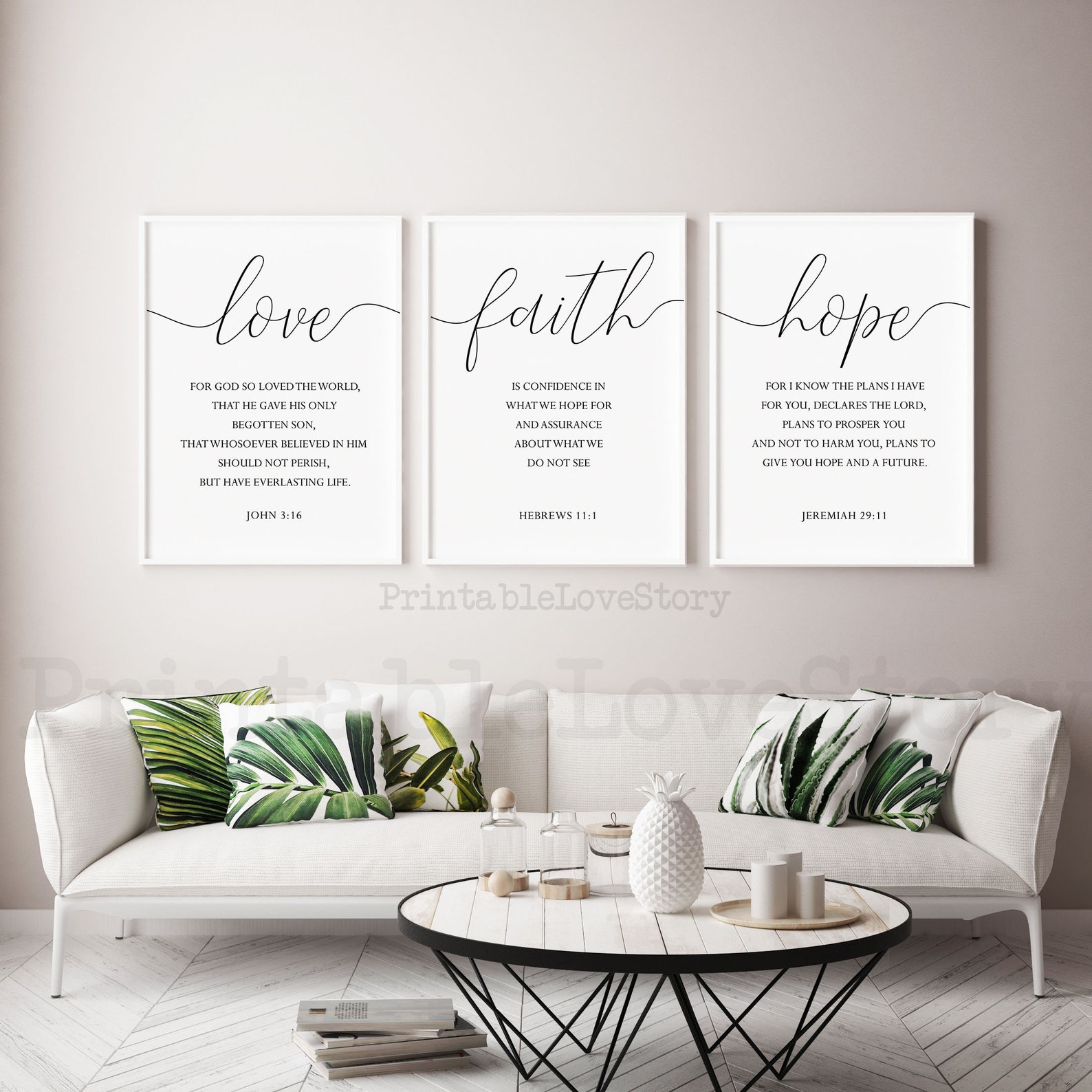 Faith Hope Love Wall Artbible Verse Wall Artscripture Etsy