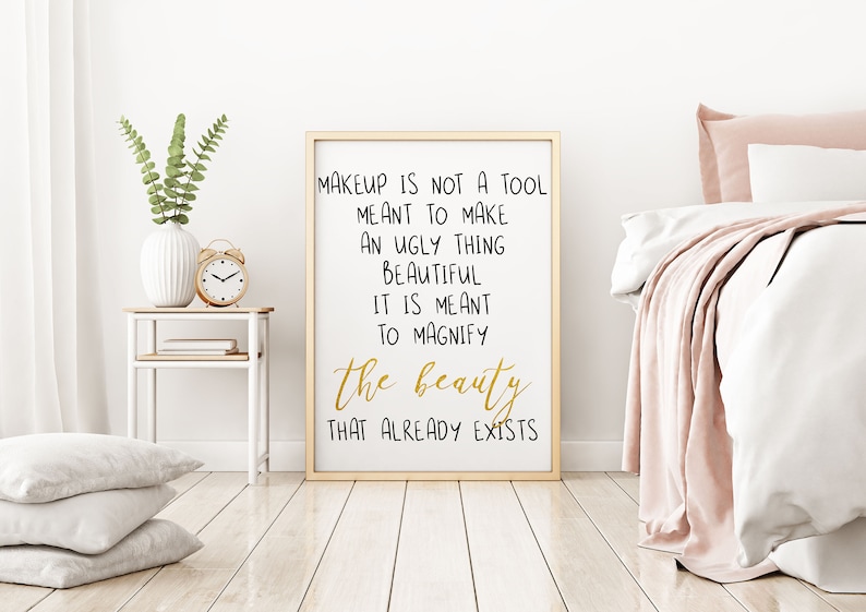 Makeup quote print makeup wall artbeauty salon Etsy