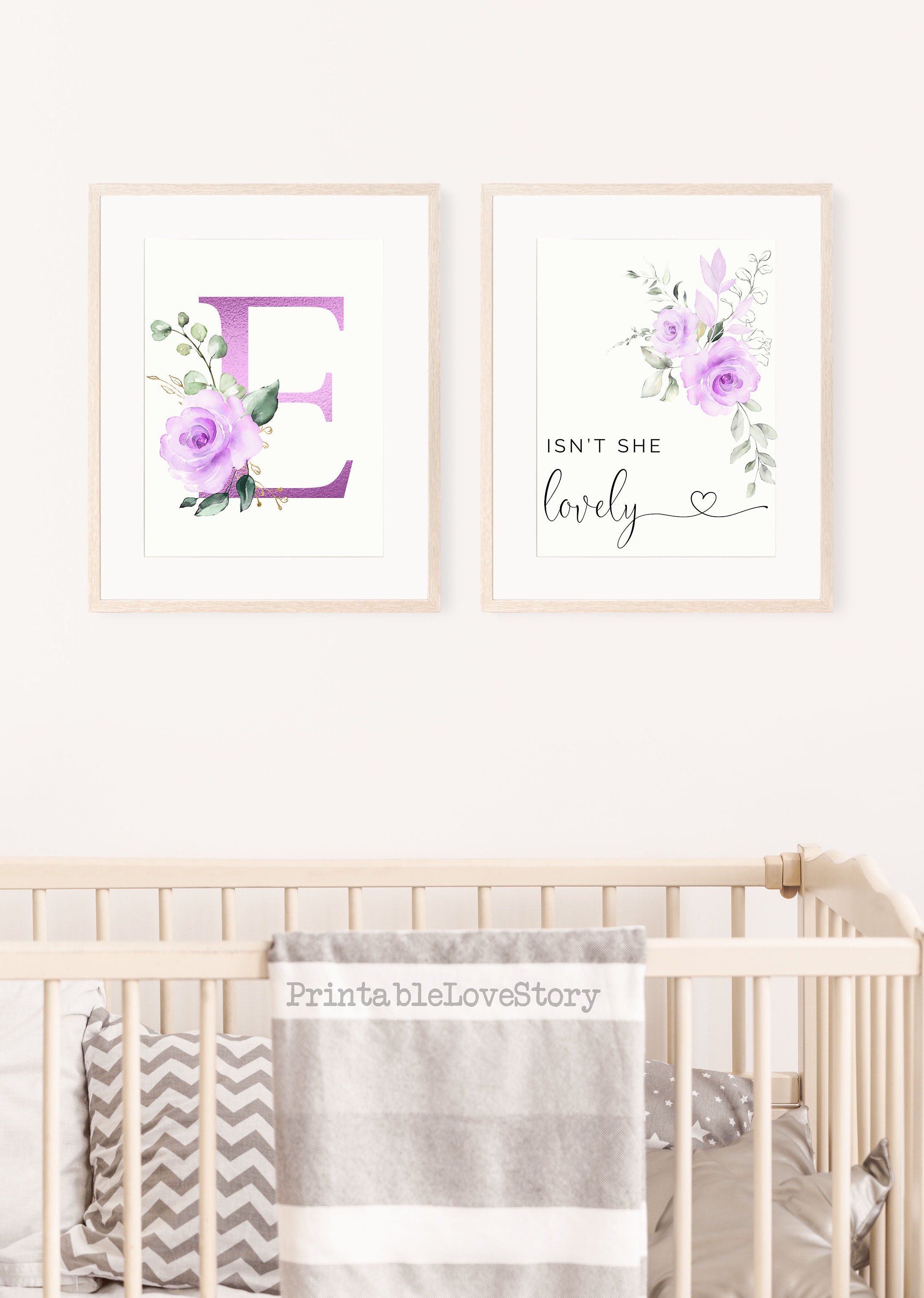 Purple Nursery Wall Artnursery Name Printparis Nursery Etsy