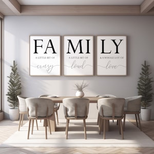 Family Sign,family a Little Bit of Crazy Print,set of 3 Prints,family ...