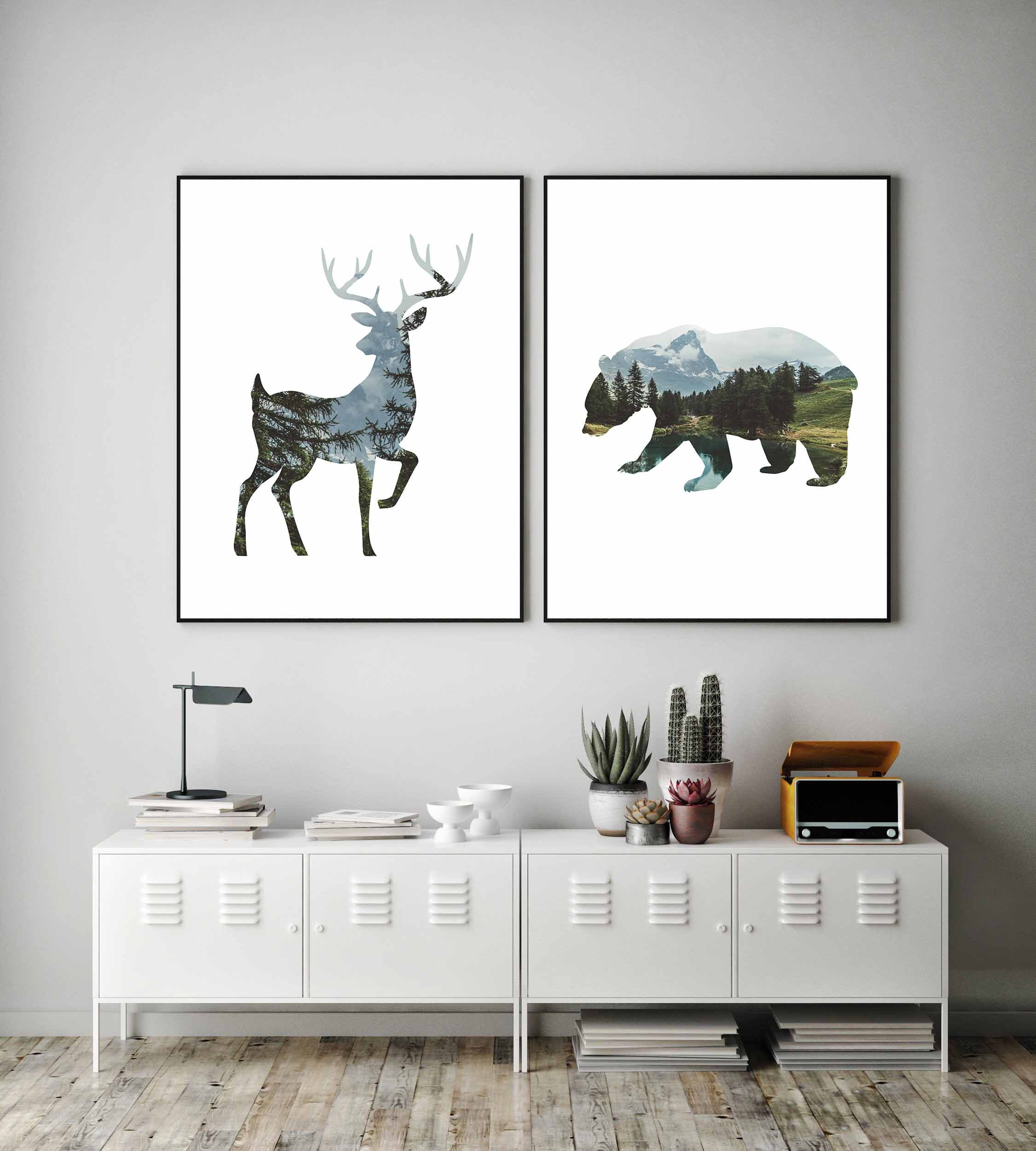 Woodland Nursery Wall Artwoodland Set of Printsdeer Wall - Etsy