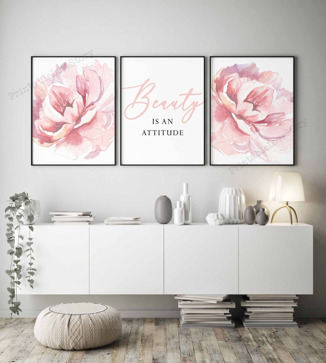 Blush Pink Wall Art,beauty Quotes,bedroom Wall Art,fashion Wall Art