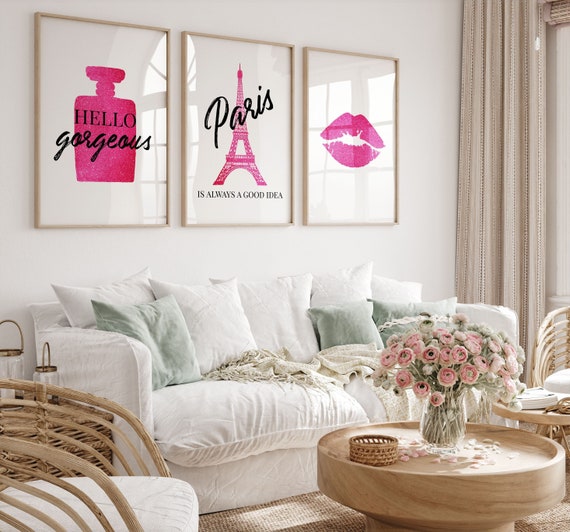 Paris Decor,paris Wall Art,paris Bedroom Decor,pink Wall Art,girls Bedroom, paris is Always a Good Idea,makeup Print,fashion Print,pink Lips - Etsy