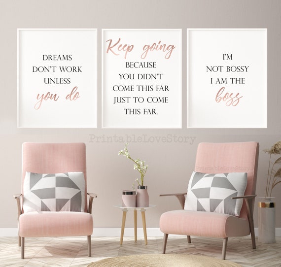 Inspirational Office Prints, Girl Boss Decor, Motivational Quotes (Digital Download)