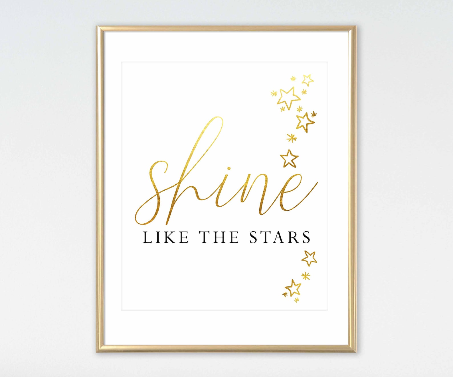 Shine Like The Stars Printableshine Bright Printgold Wall Etsy