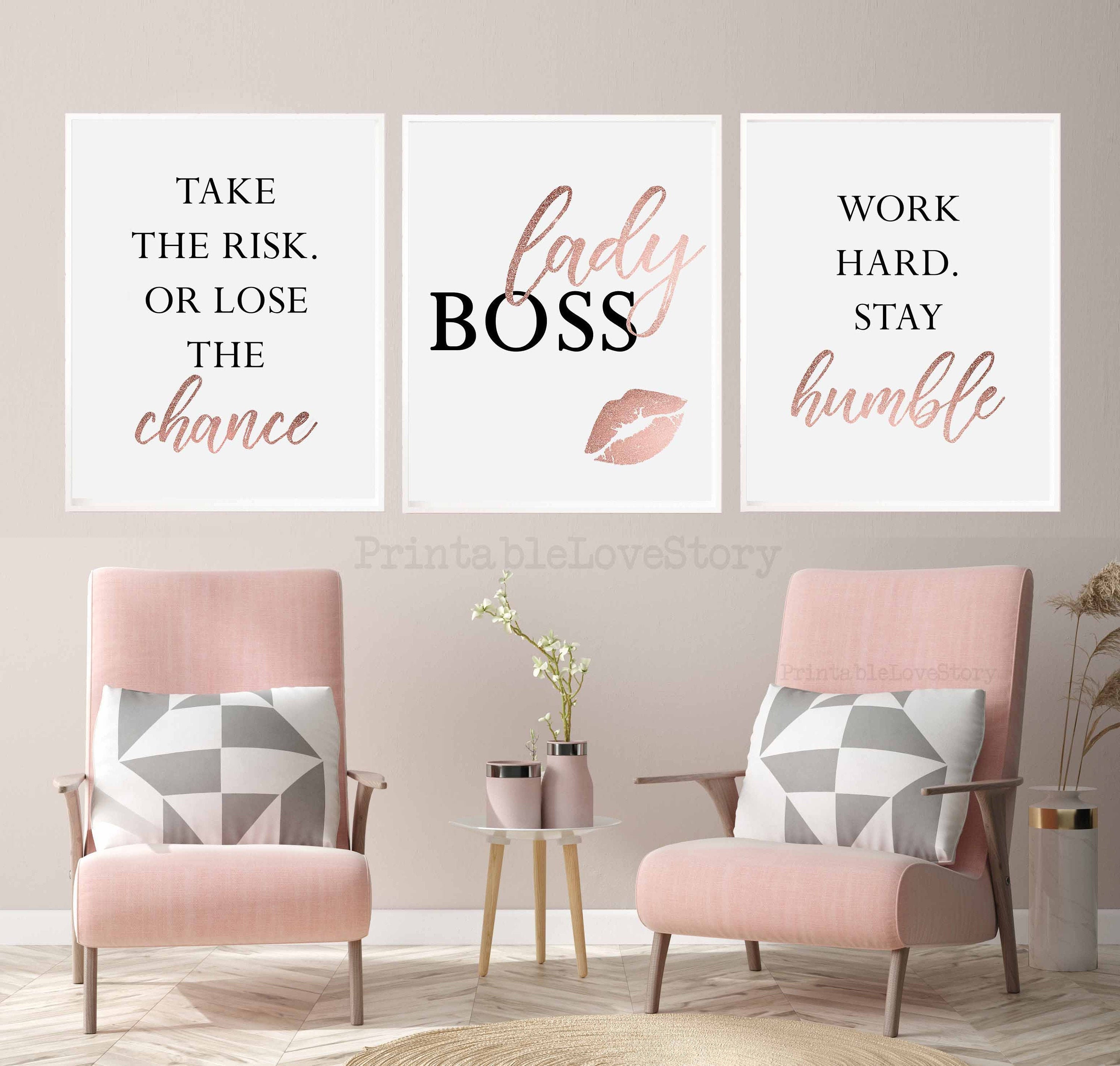 Motivational Wall Art Office Decor for Women Work From Home Sign
