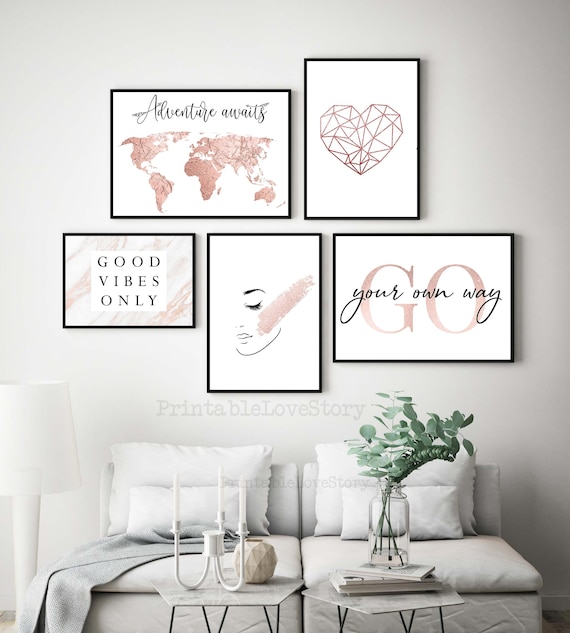 Rose Gold Room Decor,teen Girl Bedroom Decor,bedroom Wall Art