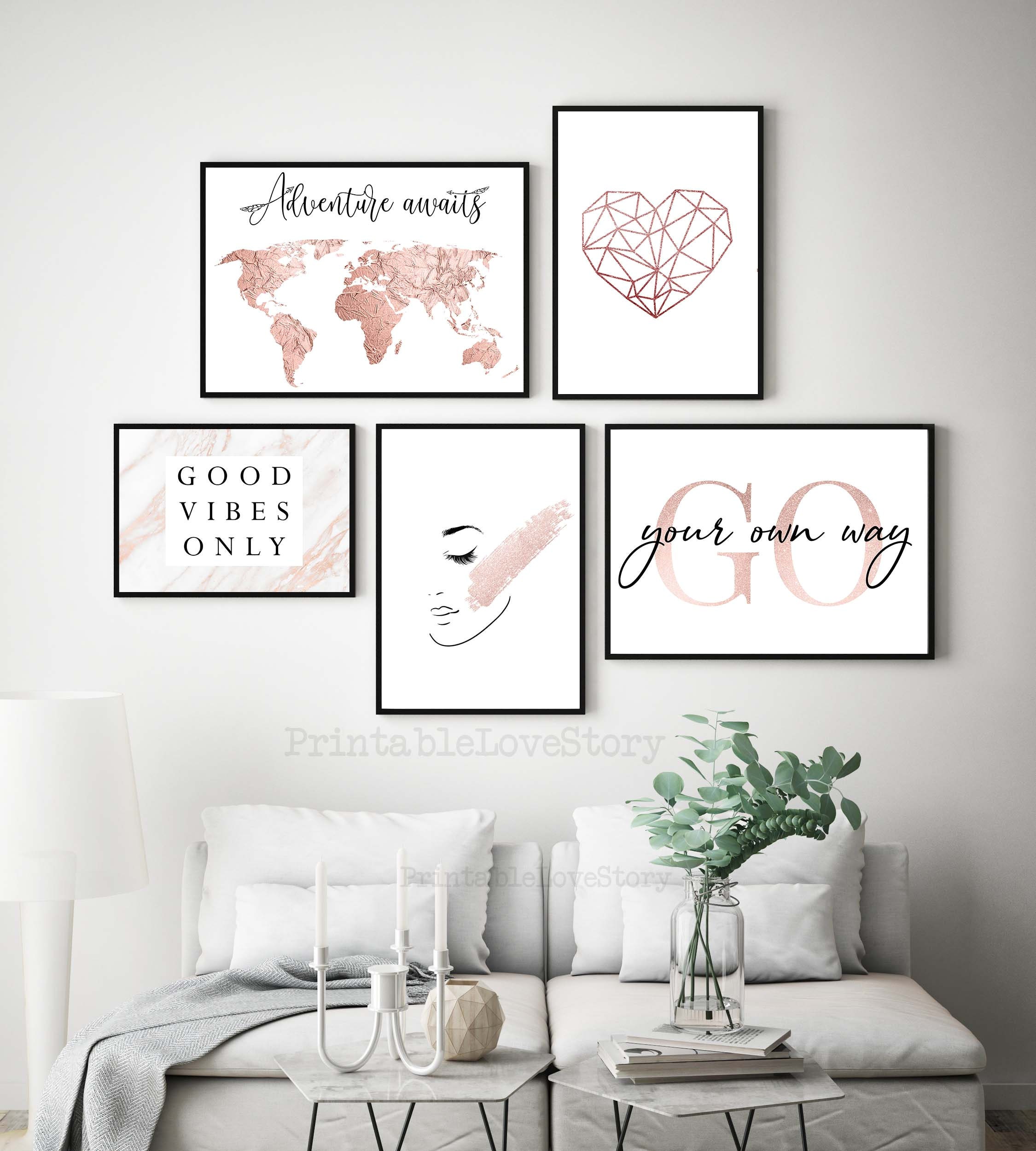 Rose Gold Room Decorteen Girl Bedroom Decorbedroom Wall - Etsy Denmark