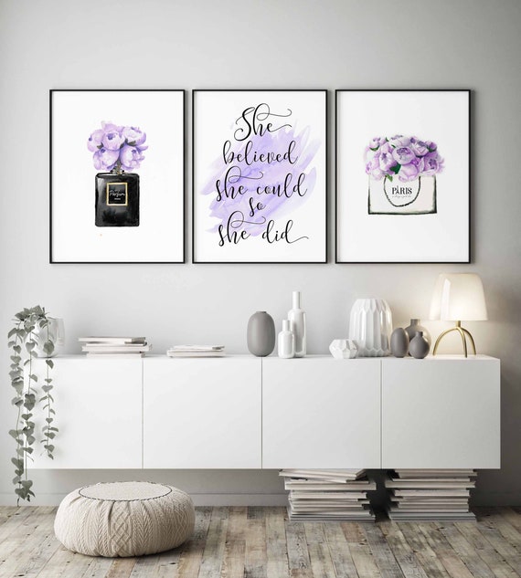Purple wall decor deals