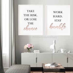 Lady Boss Sign,office Wall Decor,work Hard Stay Humble,office Prints ...