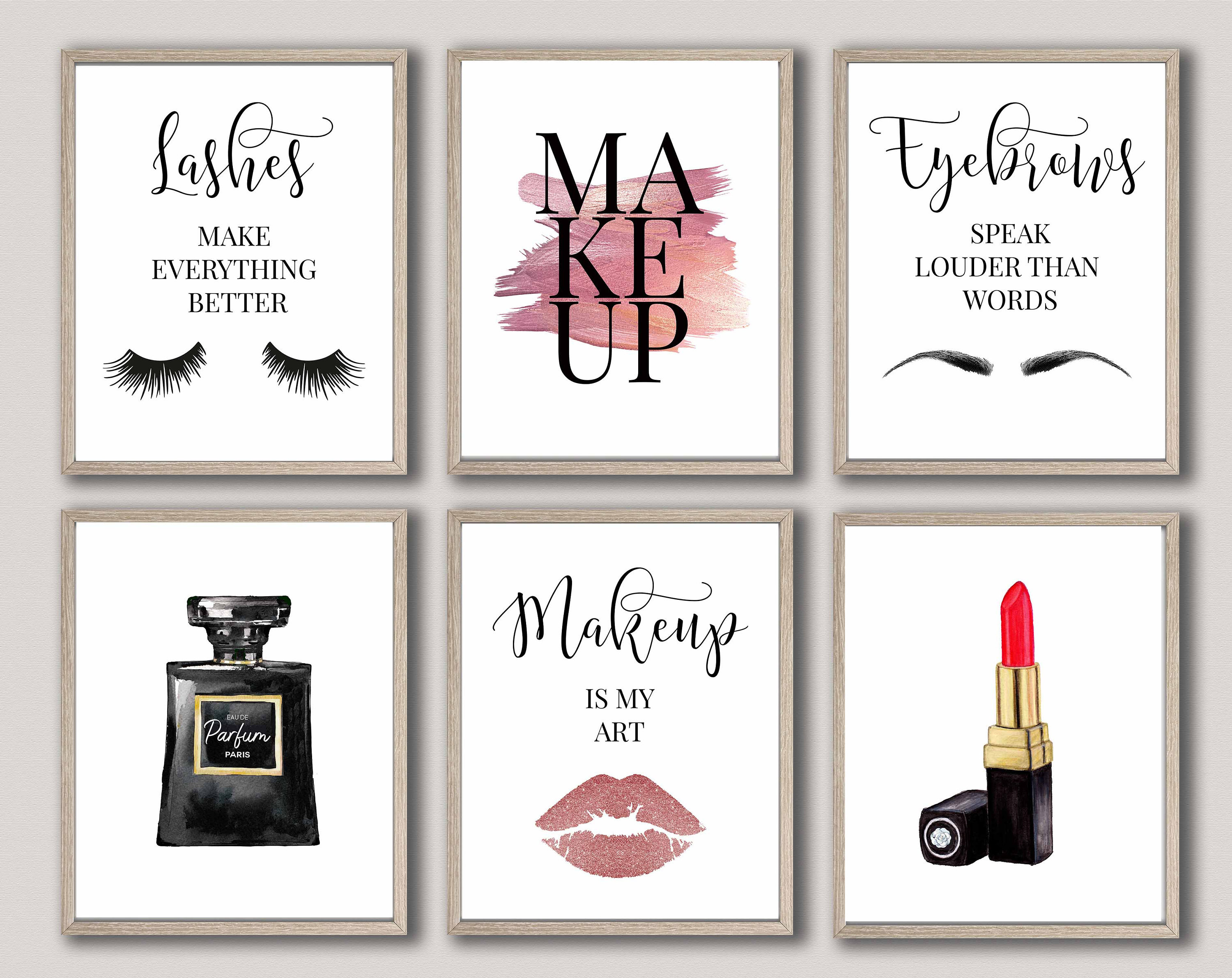 Makeup Wall Art,makeup Decor,eyelash Decor,fashion Wall Art,salon Decor, makeup is My Art,makeup Quotes,lipstick Print,beauty Salon Wall Art - Etsy  Israel, image size:3000x2382