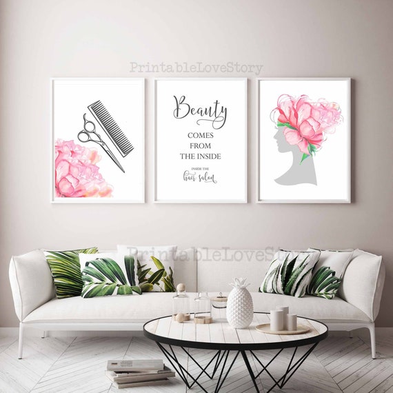 Prints Hair salon decor printable wall art Hair salon decor Beauty