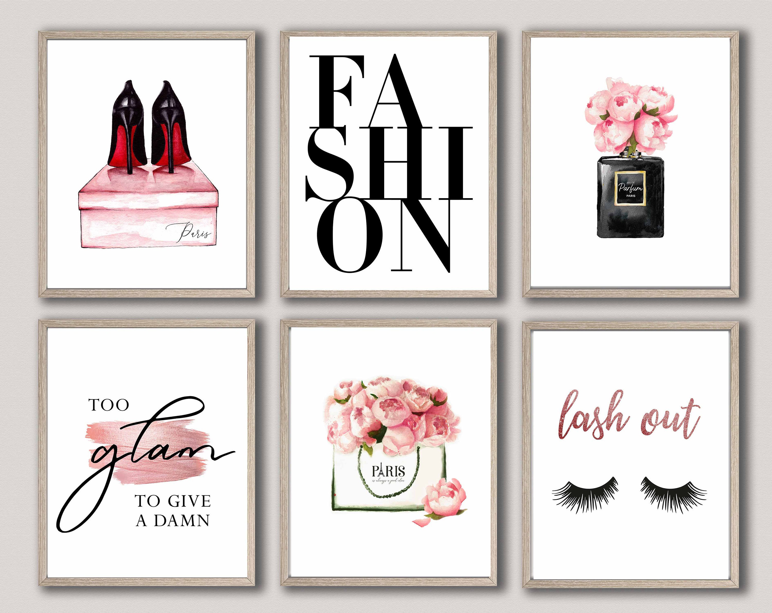Fashion Wall Artfashion Posters Setset of 6 Printsbeauty 