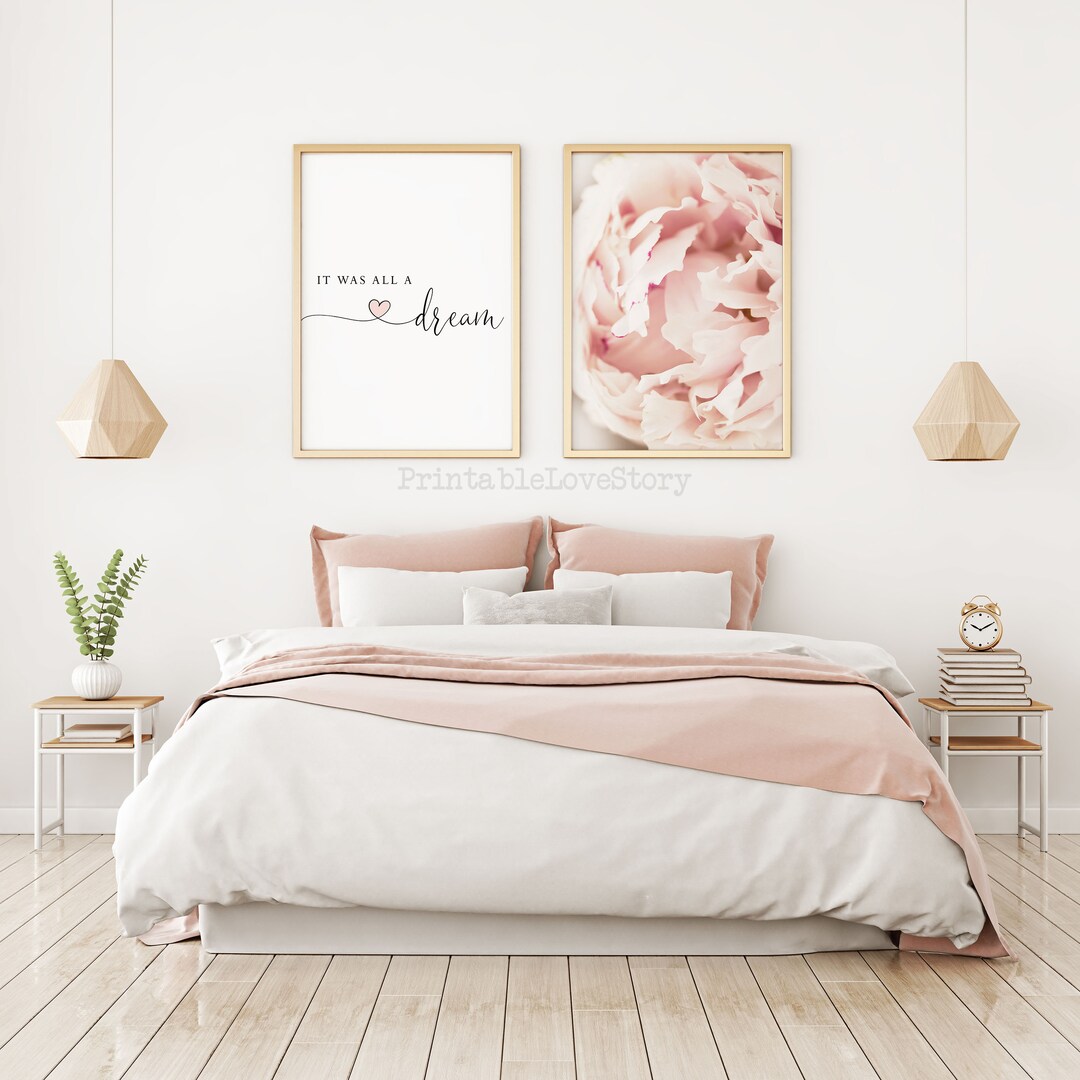 Printable Bedroom Wall Art,set of 2 Prints,bedroom Art Set,it Was All a