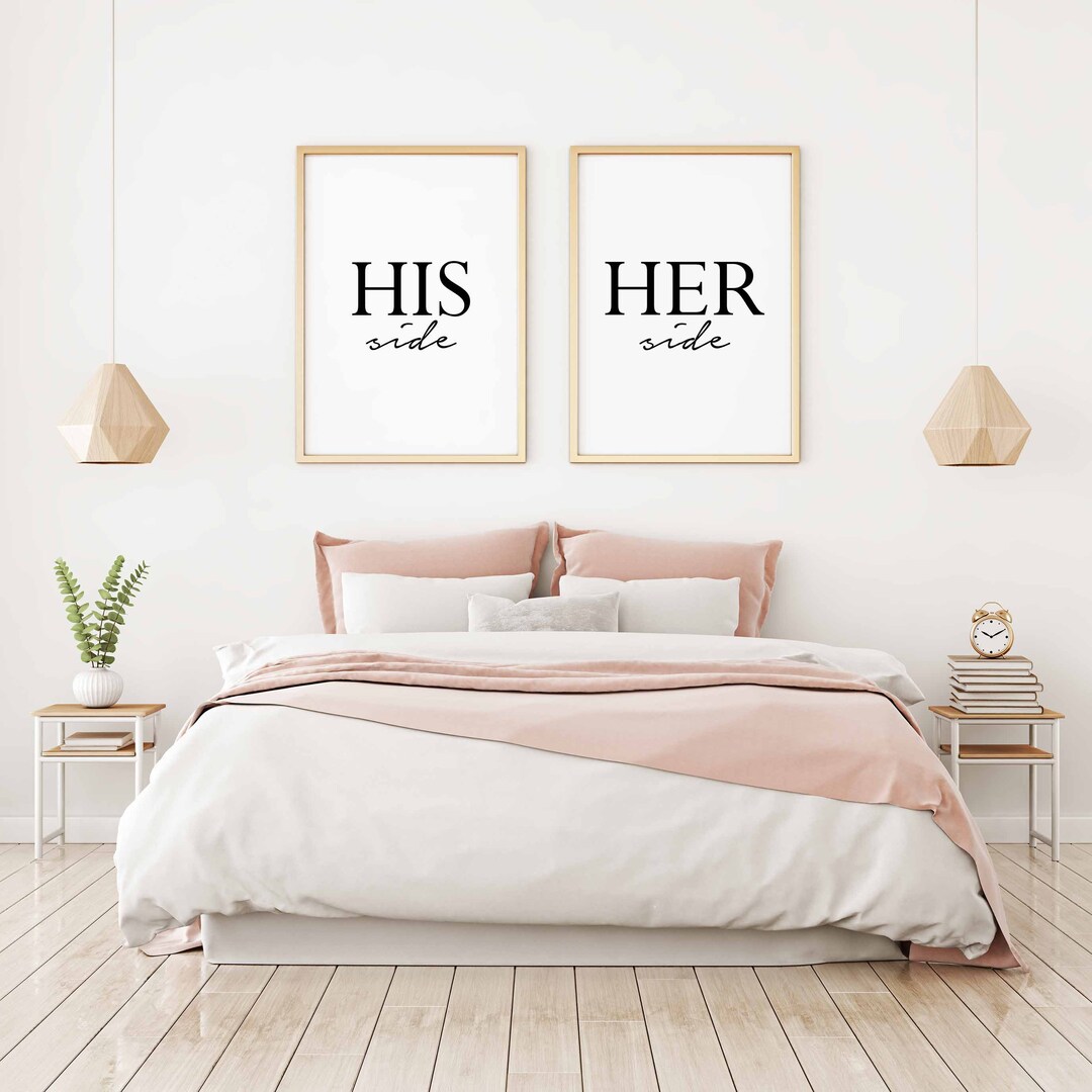 His Side Her Side,his and Hers,bedroom Wall Art,above Bed Decor,bedroom