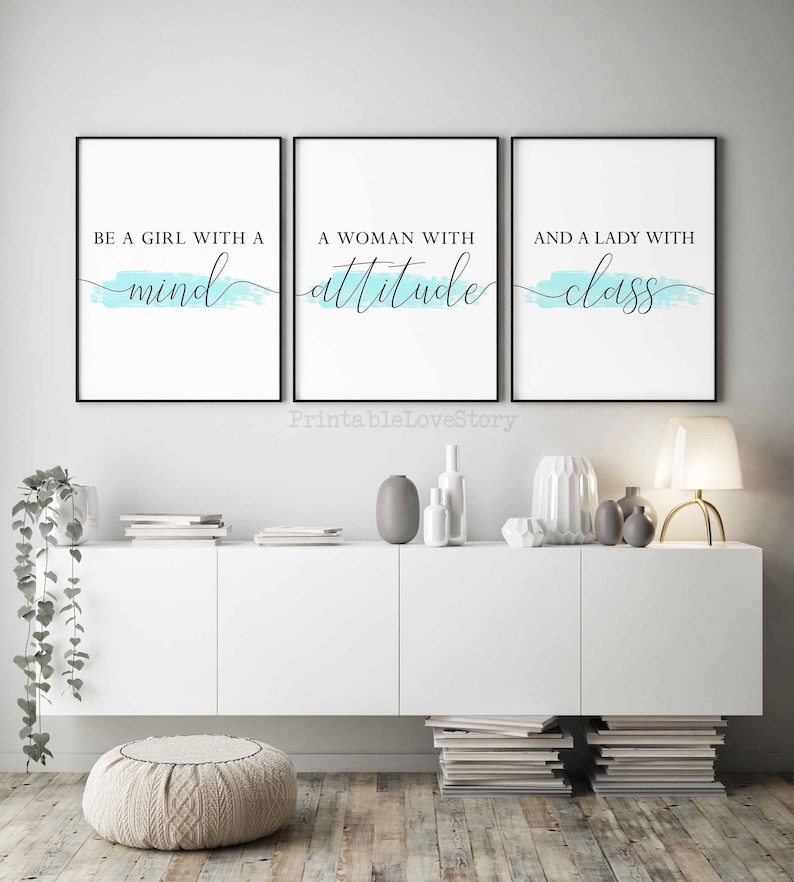 Turquoise Bedroom Decor Turquoise Wall Art Bedroom Wall Art Prints For Bedroom Girls Bedroom Wall Art Girls Room Decor Quote For Women Set 3 Prints Digital Prints Deshpandefoundationindia Org
