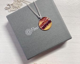 Arran Flow small pendant mauve and gold sunset design with sand