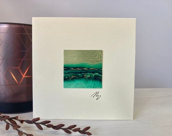 Miniature landscape greetings card colourful artwork for all occasions