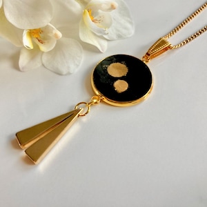 Art deco necklace black and gold
