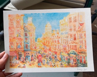 Haggis na Royal Mile Riso Print A5