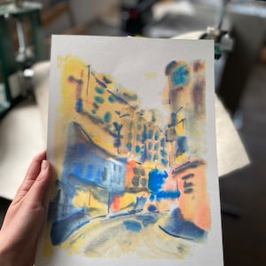 Riso print - risograph - Victoria Street - Edinburgh print - A4