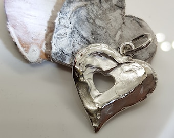 Pendant heart in heart silver