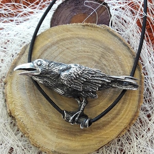 The raven as a power animal, pendant in 925 sterling silver