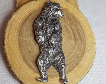 The standing bear, pendant in 925 sterling silver, the bear as a power animal