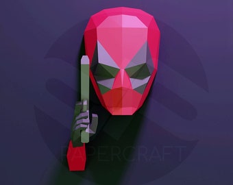 The Red Pool Papercraft Template – 3D DIY Wall Art – Instant Download