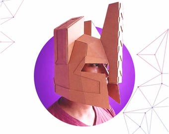 Dwarven Warrior Helmet Cardboard Pattern – Wearable 3D DIY Armor –Knight Helm – Instant Download PDF