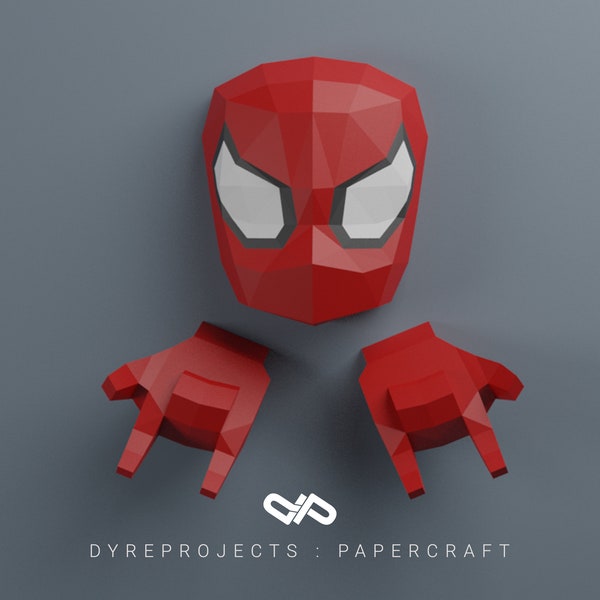 DIY lowpoly Papercraft, SpiderMan, Digital template, DIY, Wall Decoration, Art, superheroes, fanart