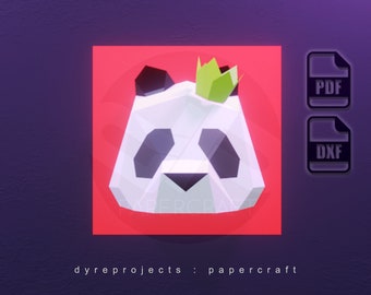 DIY Low Poly Papercraft, Royal Panda, Digital template, DIY, Wall Decoration, Wall Hanging, Art, Cute