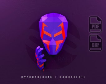 DIY Low Poly Papercraft, Spiderman 2099, Digital template, DIY, Wall Decoration, Wall Hanging, Art, SuperHero