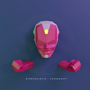 Vision Papercraft Template – 3D DIY Wall Art – Instant Download