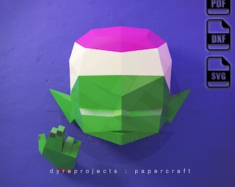 DIY Low Poly Papercraft, Picolo, Digital template, DIY, Wall Decoration, Wall Hanging, Art, Hero, Anime